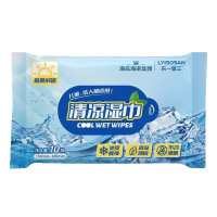 海氏海诺 10抽装皮肤清洁冰爽薄荷提神清凉湿巾学生夏季运动军训物理降温冰感清凉湿纸巾