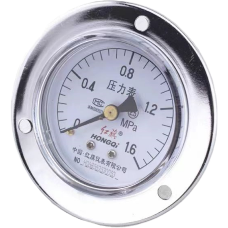 红旗 定制检测款轴向带边压力表Y60ZT 压力值请备注 块