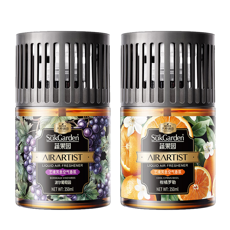 蔬果园空气清新剂350ml柑橘罗勒波尔葡萄园SGY0797(味道随机)