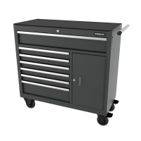 安信ACTUAL移动汽修零件工具推车五金工具箱多功能带轮子收纳柜多层置物架 灰色