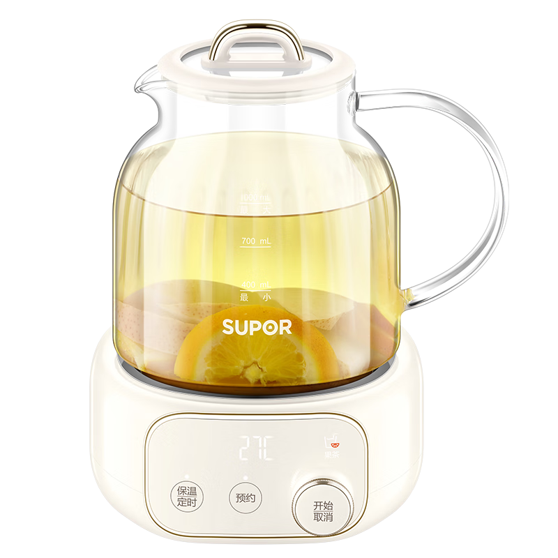 苏泊尔(SUPOR)养生壶煮茶器电热水壶煮茶壶316L不锈钢滤网保温电水壶1L花茶壶烧水壶办公室恒温水壶SW-10Y06