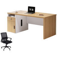 锦北职员办公桌单人位现代简约办公位员工桌椅组合 1.4米左侧柜+椅子