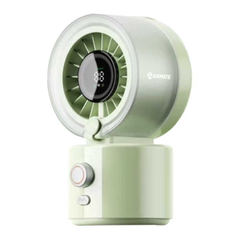 艾美特Airmate迷你便携5叶直流电机电风扇100档风力家用办公两用两档喷雾清凉扇H2O-D1A
