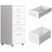 晋舰钢制文件柜带轮多抽档案柜资料柜铁皮办公柜家用储物柜白色五抽