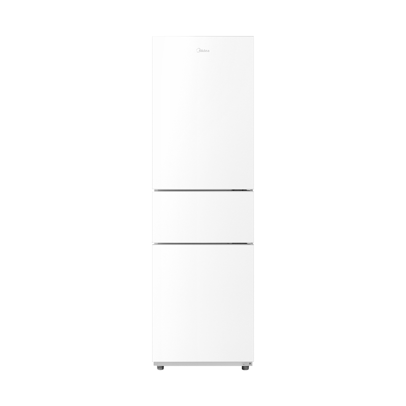 美的(Midea)小冰箱租房小户型家用客厅小型冰箱三开门中门软冷冻节能省电低音BCD-220TM 极地白