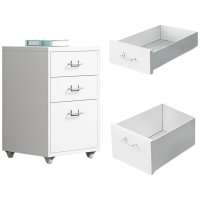 晋舰钢制文件柜带轮多抽档案柜资料柜铁皮办公柜家用储物柜白色三抽