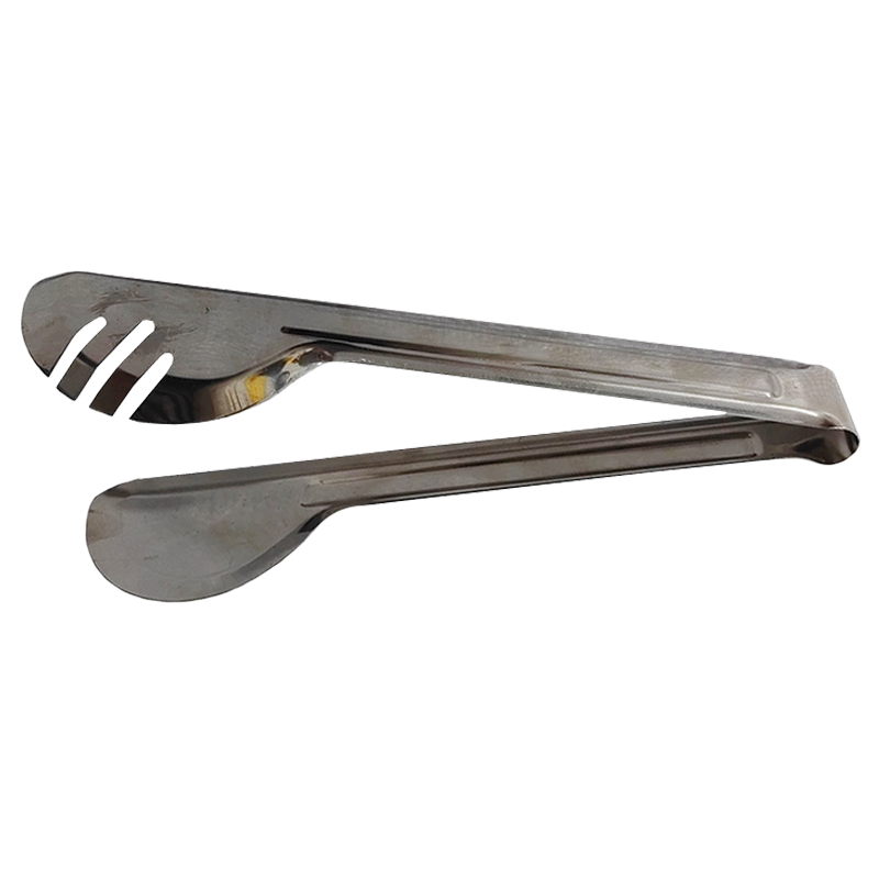 炯毅 不锈钢食品夹子厨房烤肉烧烤夹菜煎牛排家用防烫面包食物户外烧烤 不锈钢食品夹寸24cm/把