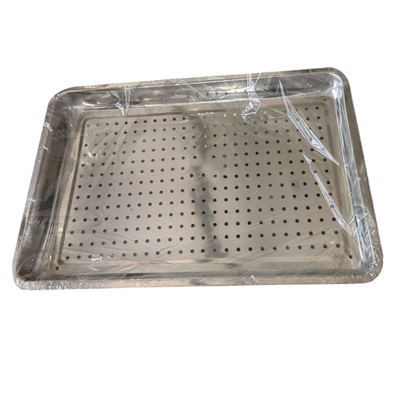 炯毅 不锈钢长方形托盘茶盘带孔蒸盘 商用蒸饭盘菜盘鱼盘饺子盘烧烤盘 不锈钢冲孔方盘 60cm*40cm个