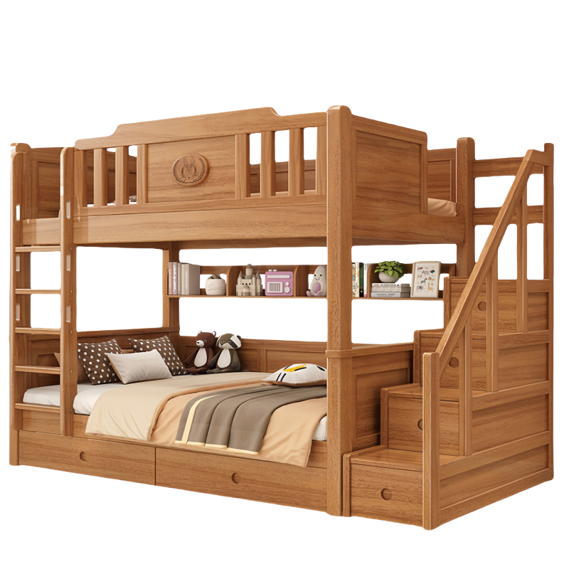 铭思达实木上下铺1.5米+床垫套