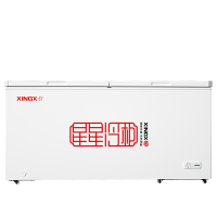 星星SD-516BPG黄色卧式冷柜516升大容量节能推拉门设计岛柜展示柜冷藏冷冻保鲜饮料雪糕