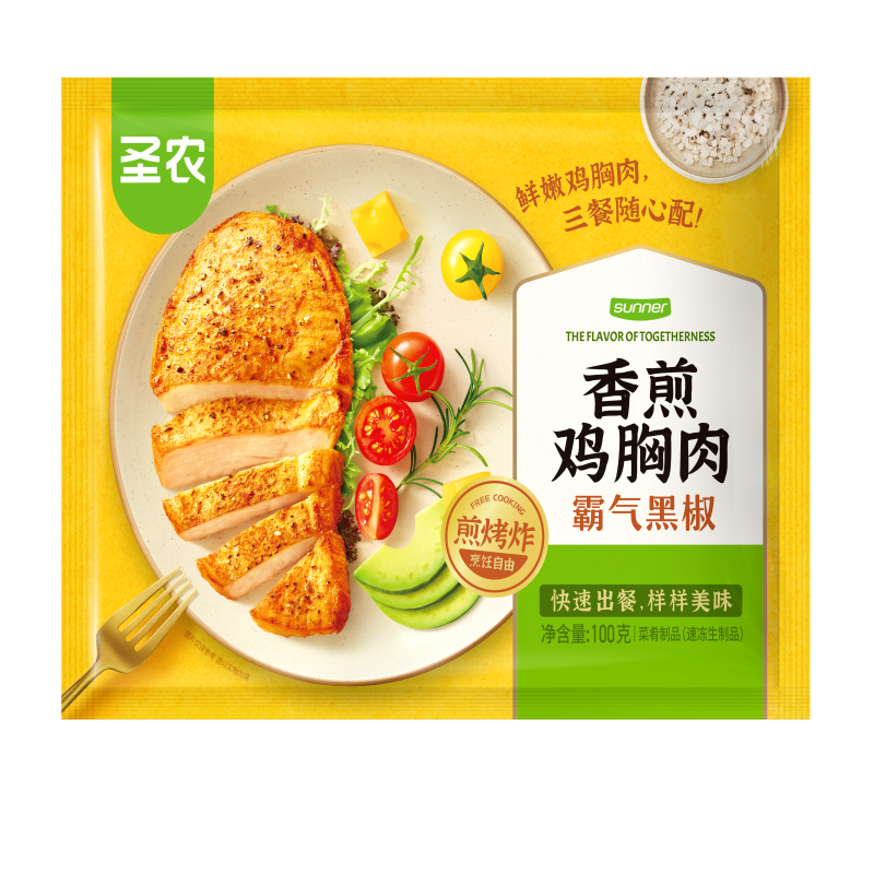 [苏鲜生推荐]圣农 香煎鸡胸肉(霸气黑椒)0.1kg*10