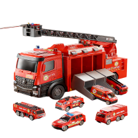 喷水多功能消防车儿童玩具男孩生日大号变形云梯警汽车61礼物1663