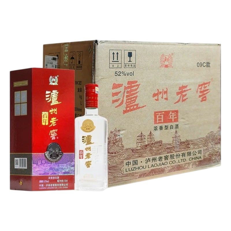 泸州老窖 百年 52度 500ml *2瓶 浓香型白酒
