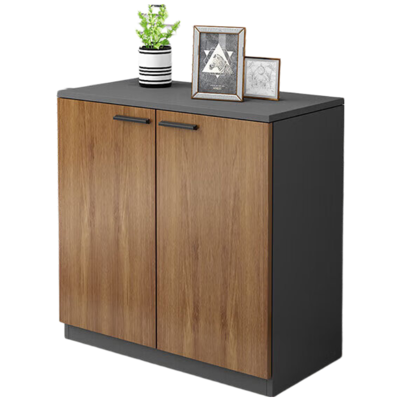 戴劲木质文件柜办公室矮柜茶水柜置物收纳柜[简约款2门]80*40*80cm