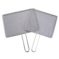 不锈钢烧烤夹子烤鱼夹烤蔬菜夹板加粗网面商用户外露营烧烤架网