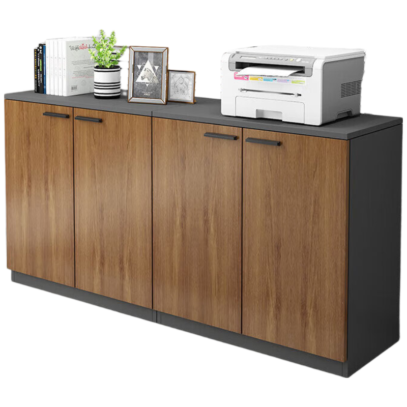 戴劲木质文件柜办公室矮柜茶水柜置物收纳柜[简约款4门]160*40*80cm