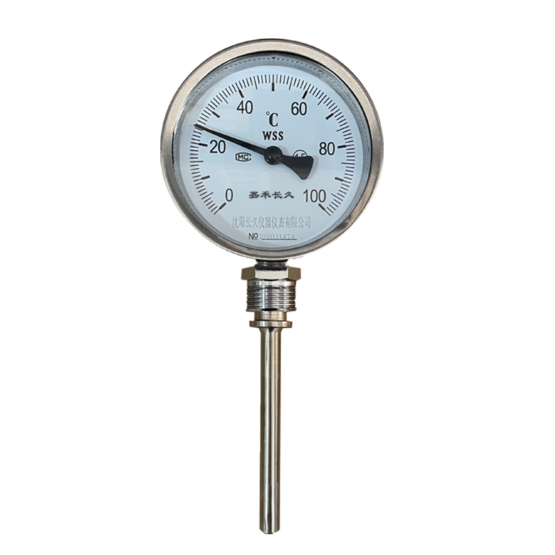 嘉禾长久 双金属温度表 WSS411 0-100度 杆长50MM 块