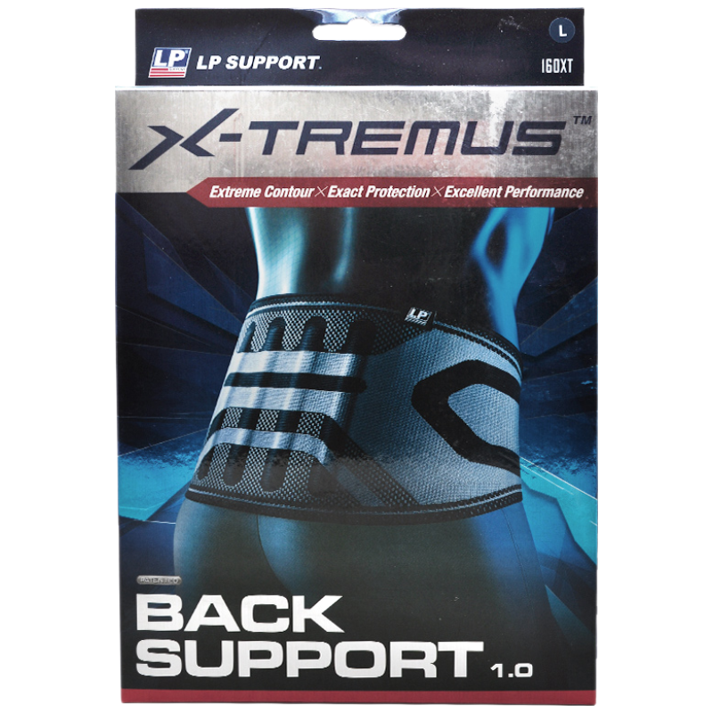 LP 运动护腰 塑钢支撑条 健身背部支撑腰带 单层 旗舰款 160XT 黑色