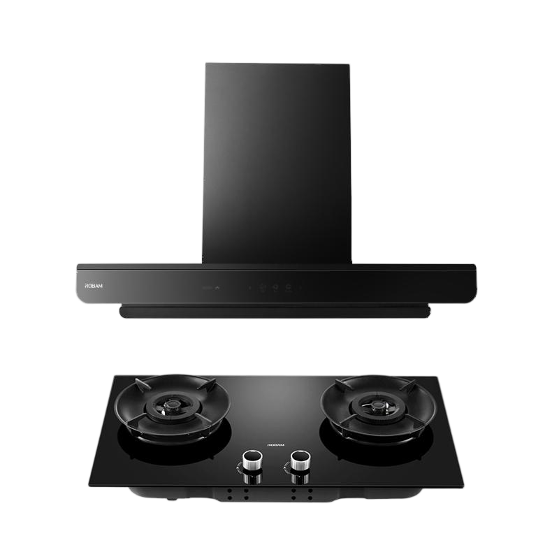 老板(Robam)[双子星E2P]欧式顶吸烟灶联动双腔变频大吸力家用厨房油烟机28风量 烟灶套餐E2P+D2 天然气