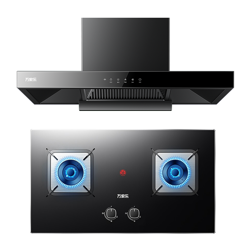 万家乐 烟灶厨电套餐装AT051+AC5 20立方大吸力油烟机 欧式顶吸 挥手智控 5.1KW一级节能 天然气灶