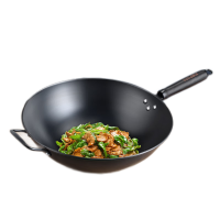 庆展(QZQ)PC36-22TY 口径36cm高纯精铸健康无涂层不易锈轻韧圆底锅身快速导热实木手柄防烫隔热厨房家用