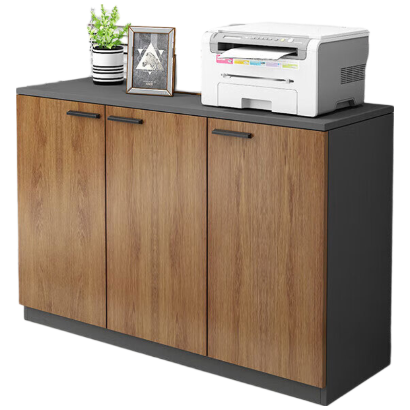 戴劲木质文件柜办公室矮柜茶水柜置物收纳柜[简约款3门]120*40*80cm