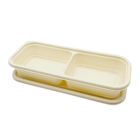 DERUIMAN一次性可降解双格长条餐盒外卖饭盒寿司便当盒