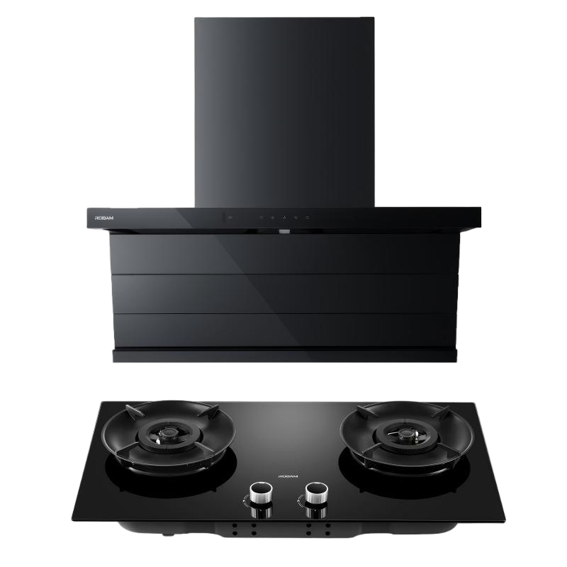 老板(Robam)[小黑翼D1U]顶侧双吸超薄抽吸油烟机27.5风量变频大吸力家用一级能效 D1U+D2灶