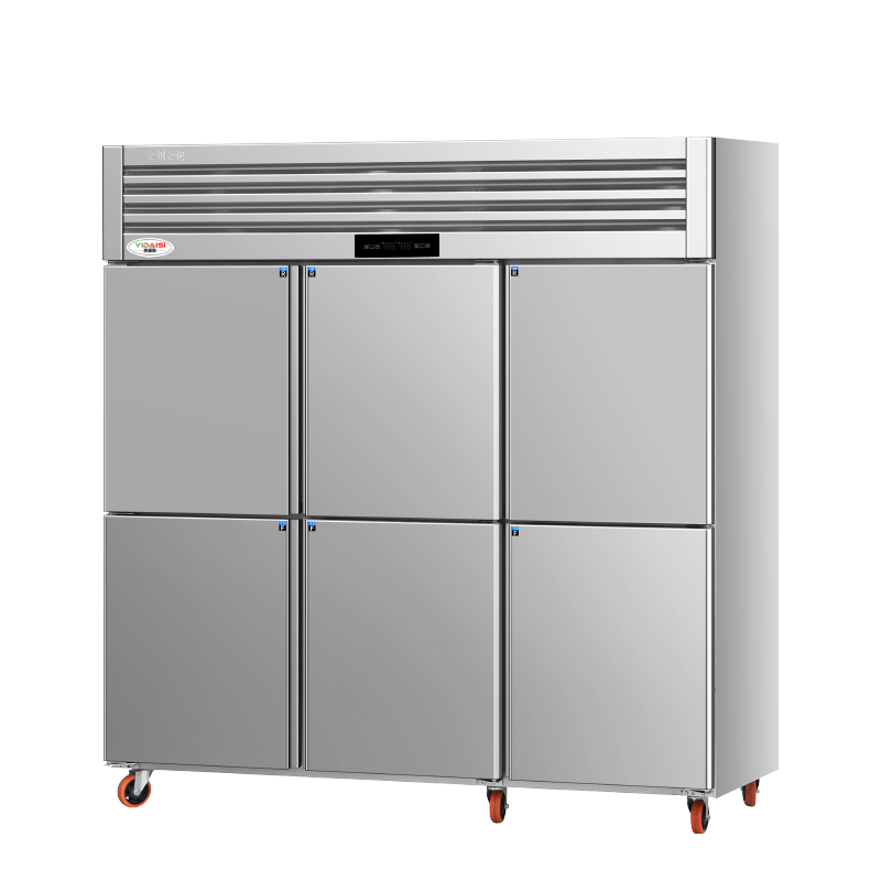 意黛斯 六门冰箱商用保鲜柜冷藏冷冻双温立式电冰箱 饭店厨房食堂六开门冰柜 不锈钢冷柜YDS-LBR6S 双温款