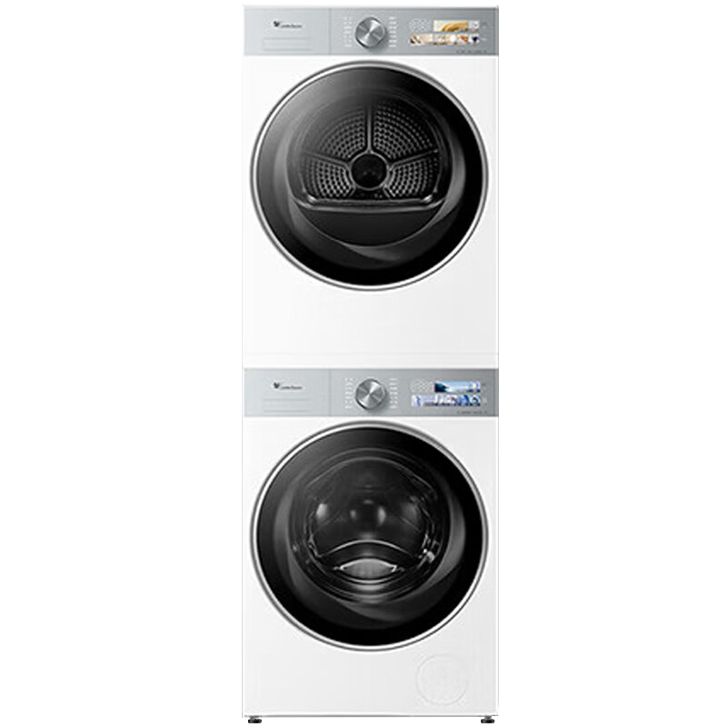 小天鹅10KG滚筒洗衣机+热泵烘干机纯平全嵌洗烘套装小乌梅3.0奶油白 TG10VE40W+TH10VE40W