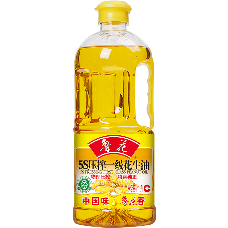 鲁花5S压榨一级花生油1L 食用油 粮油 礼品 家用炒菜 植物油 营养健康轻食 送礼佳品 物理压榨 香浓味美 团购