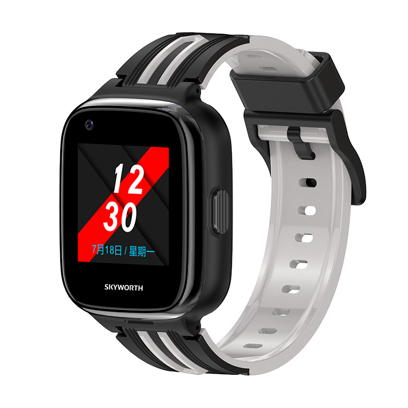 创维Skyworth儿童智能电话手表T1Pro全网通插卡视频通话语音微聊定位防水拍照小度 黑色