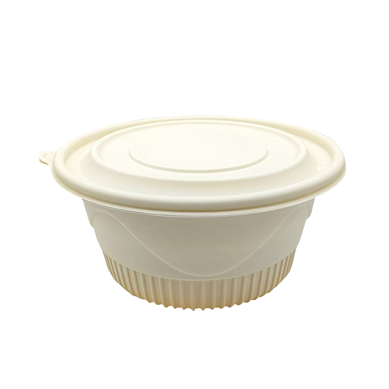 DERUIMAN一次性可降解圆餐盒800ml饭盒外卖打包盒