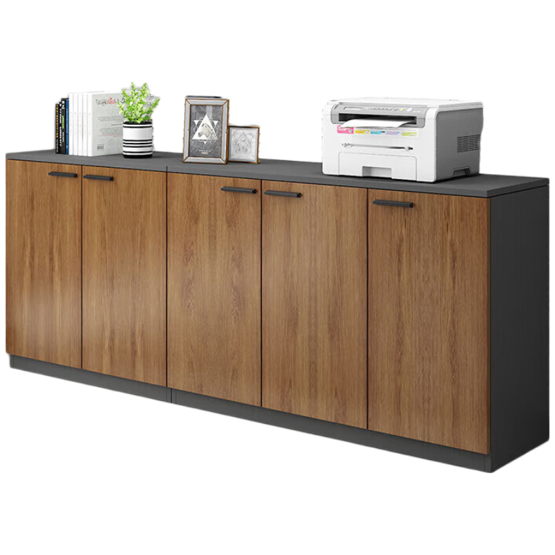 锦北木质文件柜办公室矮柜茶水柜置物收纳柜[简约款5门]200*40*80cm