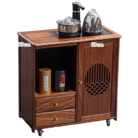 晋舰木制移动茶水柜桌边柜泡茶台家用烧水壶一体边柜-双抽全自动电器