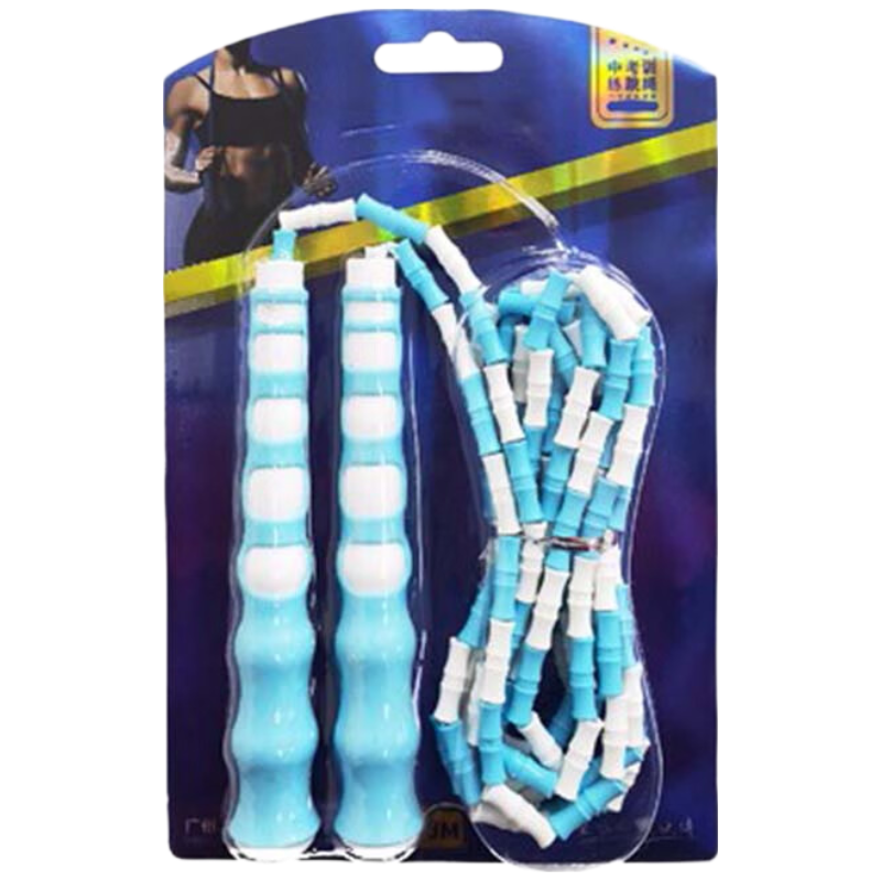 运动伙伴 日常训练 燃脂跳绳竹节双色跳绳