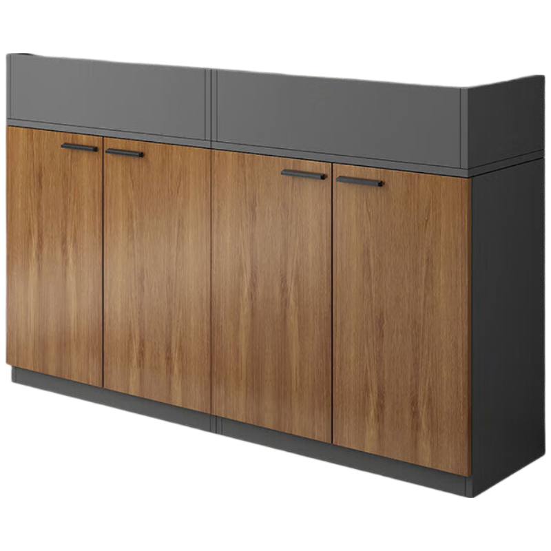 锦北木质文件柜办公室矮柜茶水柜收纳柜[花槽款4门]160*40*100cm