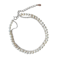 北京黄金女士日韩风格925银手链浪漫送恋人无镶嵌设计