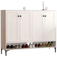 晋舰家用钢制鞋柜带抽屉入户门储物柜子大容量铁艺收纳柜-四门压型