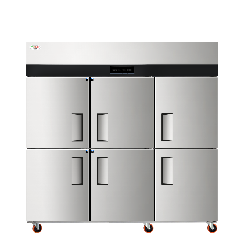 意黛斯 六门冰箱商用保鲜柜冷藏冷冻双温立式电冰箱饭店厨房食堂六开门冰柜1318L大容量不锈钢冷柜YDS-1318AC6D