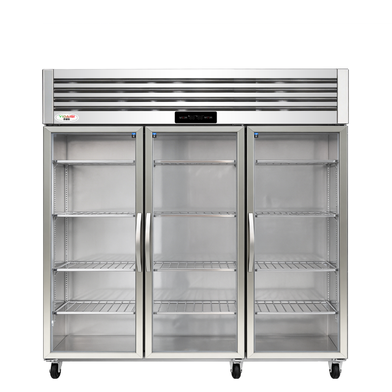 意黛斯 展示柜冷藏蔬菜水果保鲜柜全铜管厨房四门六门冰箱不锈钢冰柜商用大玻璃电冰箱三门冷藏款YDS-LBR6Q3BL