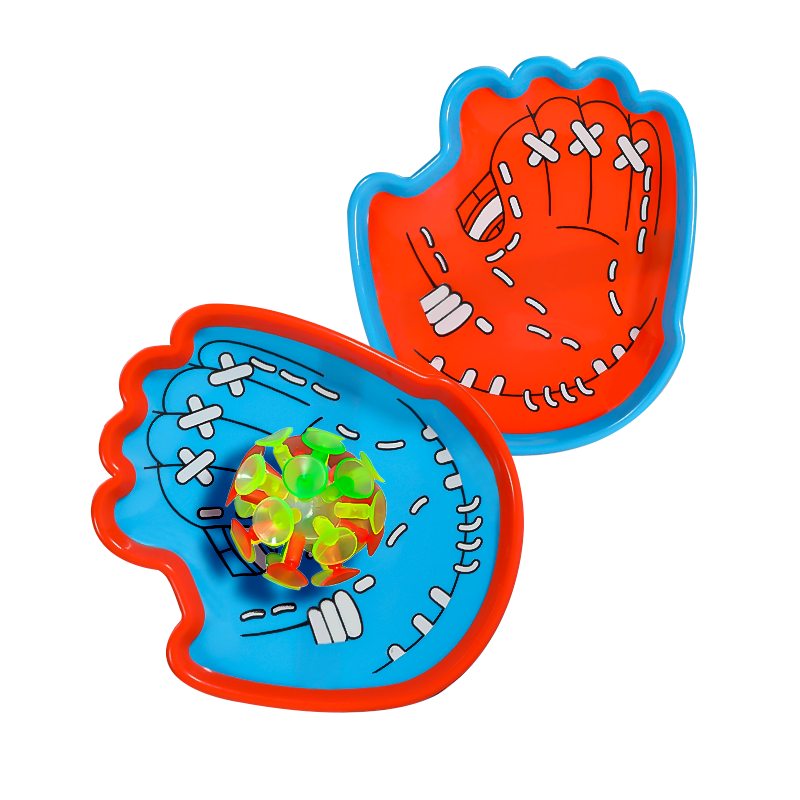 趣味抛接球儿童发光手掌吸盘沾沾球双人亲子互动室内运动玩具3750