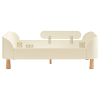 全友家居 青少年卧室现代奶油风板式床实木脚1米单人床小户型