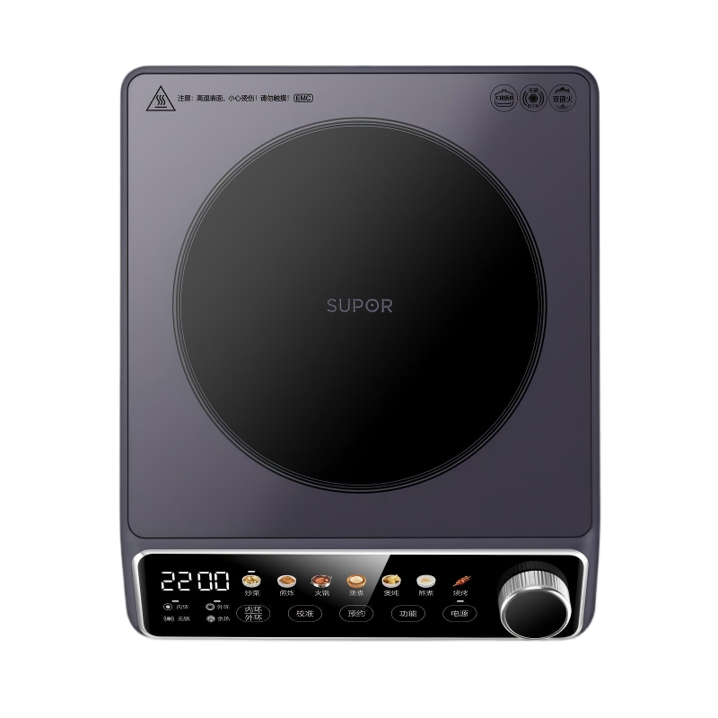 苏泊尔SUPOR智能触控电陶炉C22-CS60 2200瓦微晶面板防干烧安全设计轻便2.1kg