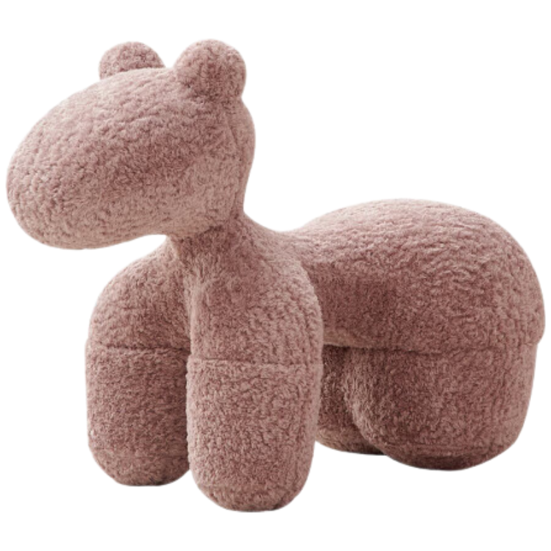 戴劲小马椅儿童动物座椅客厅休闲卡通坐凳沙发大号紫粉色[羊毛卷料]