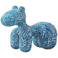 晋舰小马椅儿童动物座椅客厅休闲卡通坐凳沙发中号冰丝迪蓝[冰丝料]