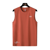 JEEP SPIRITJEEP背心男夏季薄款运动休闲纯棉打底汗衫宽松无袖T恤 酒红色 4XL [建议160-180斤]