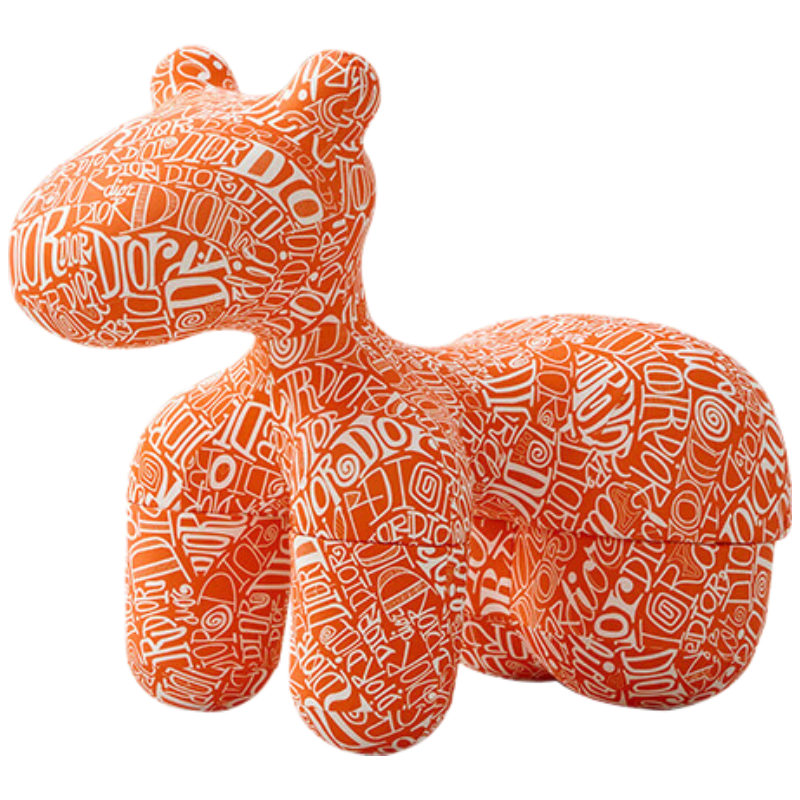 晋舰小马椅儿童动物座椅客厅休闲卡通坐凳沙发大号冰丝迪橙[冰丝料]]