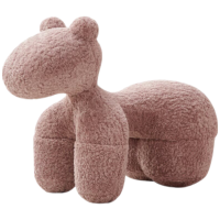 锦北小马椅儿童动物座椅客厅休闲卡通坐凳沙发大号紫粉色[羊毛卷料]