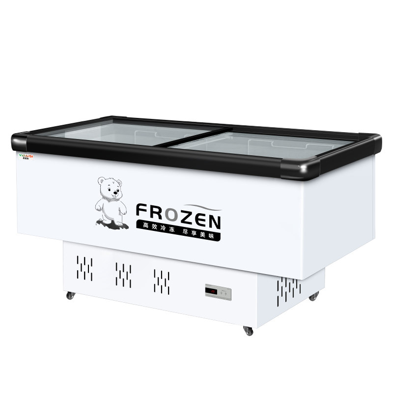 意黛斯(YIDAISI)平岛柜商用展示柜冷藏岛柜大容量卧式透明玻璃点菜柜冷冻烧烤海鲜店保鲜柜YDS-20PD 2米